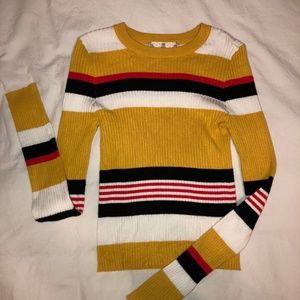 Striped Long Sleeve Top (Size XL, FITS SMALL)